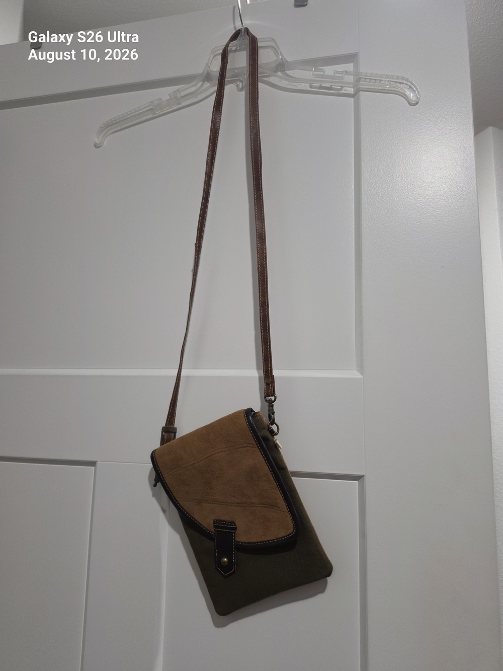 Brown and Olive Crossbody Shoulder Bag - Unbranded
